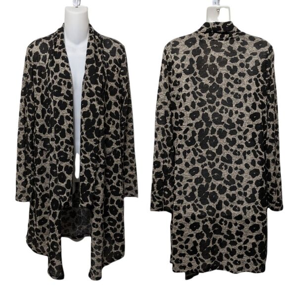 ENK APPAREL The Leopard Drape Cardigan M - Picture 7 of 7
